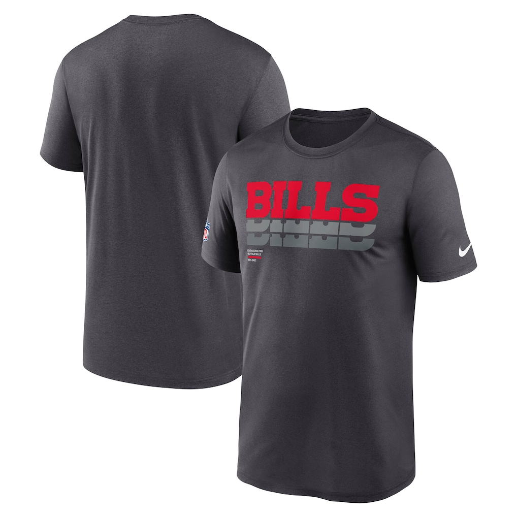 Men's Buffalo Bills 2025 Charcoal Sideline Legend Dri-FIT T-Shirt Men's Buffalo Bills 2025 Charcoal Sideline Legend Dri-FIT T-Shirt